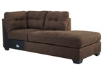 Maier 2-Pc Walnut Fabric RAF Sectional Sofa