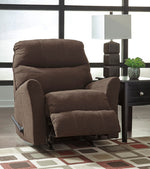 Maier Walnut Fabric Manual Rocker Recliner