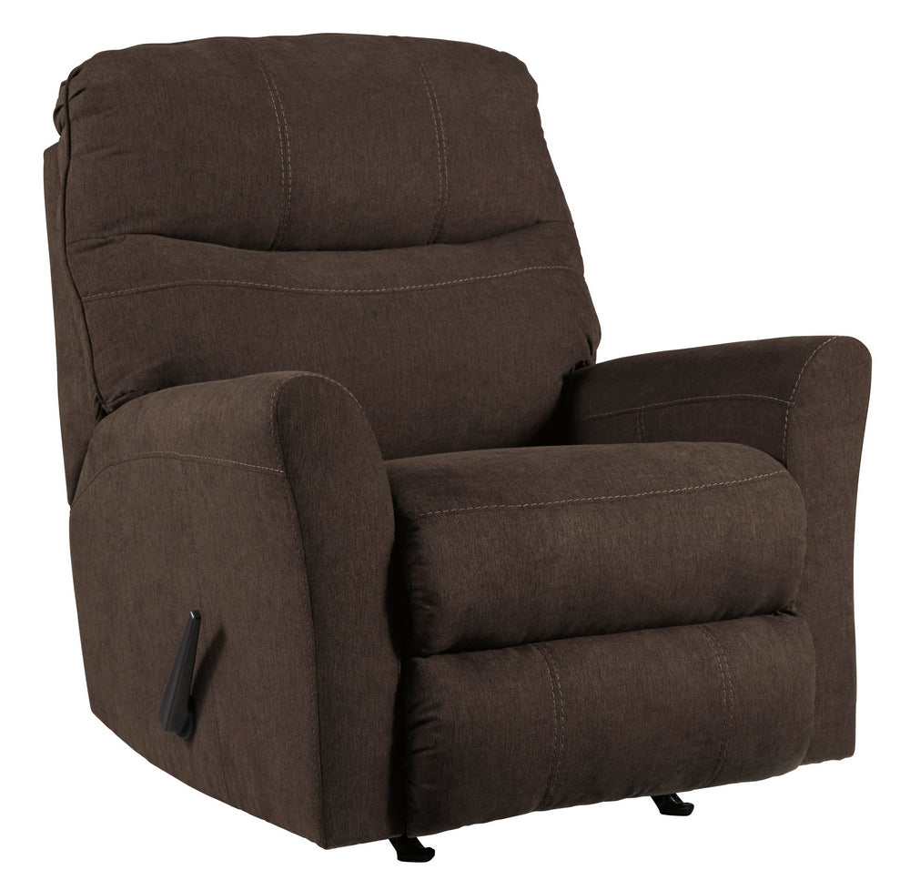 Maier Walnut Fabric Manual Rocker Recliner