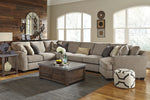 Pantomine 4-Pc Driftwood Fabric Sectional with Armless Sofa & RAF Cuddler