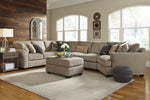 Pantomine 4-Pc Driftwood Fabric Sectional with Armless Sofa & RAF Cuddler