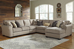 Pantomine 5-Pc Driftwood Fabric Sectional Sofa with RAF Chaise