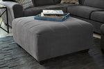 Ambee Slate Fabric Oversized Accent Ottoman