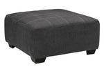 Ambee Slate Fabric Oversized Accent Ottoman