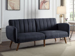 Bernstein Gray Linen Channel Tufted Adjustable Sofa Bed