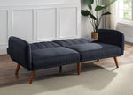 Bernstein Gray Linen Channel Tufted Adjustable Sofa Bed