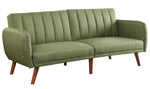 Bernstein Green Linen Channel Tufted Adjustable Sofa Bed