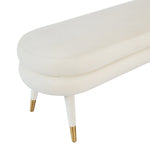 Betty Glam Cream Velvet Bench