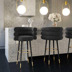 Betty Modern Black Velvet Bar Stool