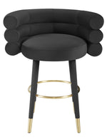 Betty Modern Black Velvet Counter Height Stool