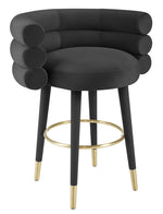 Betty Modern Black Velvet Counter Height Stool