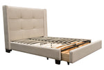 Beverly Sand Fabric Eastern King Bed with Storage