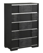 Blacktoft Contemporary 5-Pc Black Wood King Panel Bedroom Set