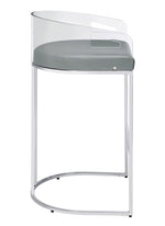 Blaer 2 Grey Leatherette/Chrome Metal Bar Stools