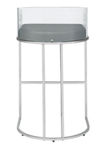 Blaer 2 Grey Leatherette/Chrome Metal Bar Stools