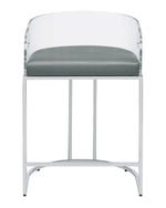 Blaer 2 Grey Leatherette/Chrome Metal Counter Height Stools