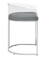 Blaer 2 Grey Leatherette/Chrome Metal Counter Height Stools