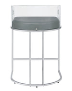 Blaer 2 Grey Leatherette/Chrome Metal Counter Height Stools