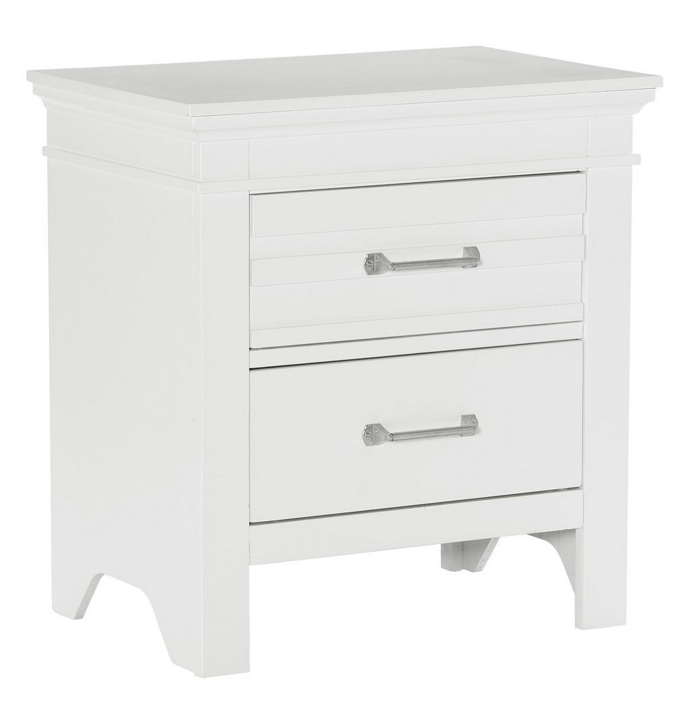 Blaire White Wood 2-Drawer Nightstand