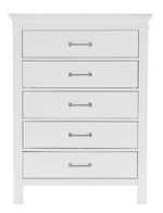 Blaire White Wood 5-Drawer Chest