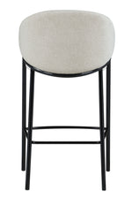 Blodwen 2 Beige Fabric/Black Metal Bar Stools