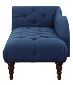 Blue Hill Blue Fabric Button Tufted Chaise