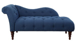 Blue Hill Blue Fabric Button Tufted Chaise