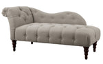 Blue Hill Brown Fabric Button Tufted Chaise