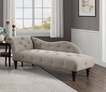 Blue Hill Brown Fabric Button Tufted Chaise