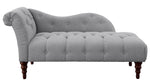 Blue Hill Dove Gray Fabric Button Tufted Chaise