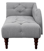 Blue Hill Dove Gray Fabric Button Tufted Chaise