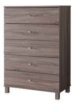 Bluma Dark Taupe Wood 5-Drawer Chest