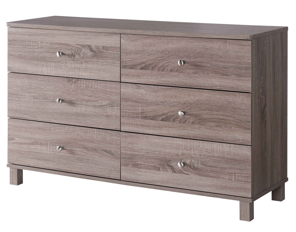 Bluma Dark Taupe Wood 6-Drawer Dresser