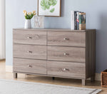 Bluma Dark Taupe Wood 6-Drawer Dresser