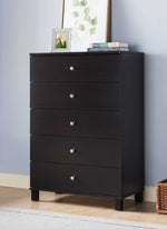 Bluma Red Cocoa Wood 5-Drawer Chest