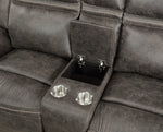 Boise Brown Microfiber Manual Recliner Loveseat