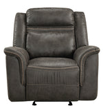 Boise Brown Polished Microfiber Manual Recliner