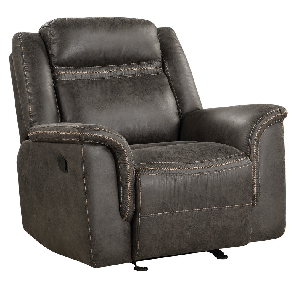 Boise Brown Polished Microfiber Manual Recliner