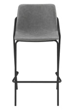 Bonamy 2 Grey Leatherette/Black Metal Bar Stools