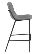 Bonamy 2 Grey Leatherette/Black Metal Bar Stools