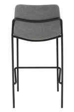 Bonamy 2 Grey Leatherette/Black Metal Bar Stools