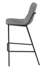 Bonamy 2 Grey Leatherette/Black Metal Bar Stools