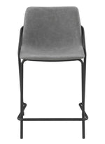 Bonamy 2 Grey Leatherette/Black Metal Counter Height Stools