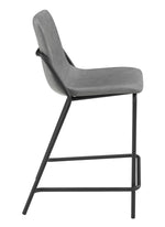 Bonamy 2 Grey Leatherette/Black Metal Counter Height Stools