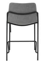 Bonamy 2 Grey Leatherette/Black Metal Counter Height Stools