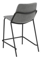 Bonamy 2 Grey Leatherette/Black Metal Counter Height Stools