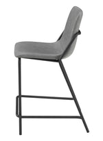 Bonamy 2 Grey Leatherette/Black Metal Counter Height Stools