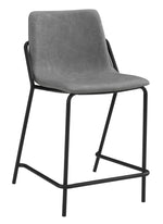 Bonamy 2 Grey Leatherette/Black Metal Counter Height Stools