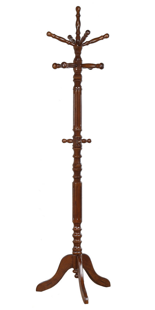 Bachelle Traditional Golden Brown Wood Coat Rack