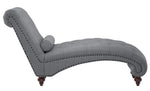 Bonne Dark Gray Fabric Button Tufted Chaise w/Nailheads